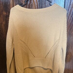 Aeropostale Women's Beige Crew Neck Sweater